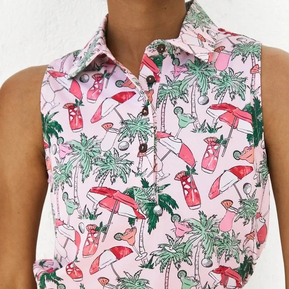 NWT Kenny Flowers, The Masters of Leisure, ladies sleeveless golf polo size L - Picture 2 of 6
